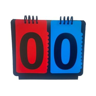 Imagem de UGPLM Pontuação contador esportes placar manual pontuação flip cartões portátil flip número placa de pontuação mesa nadadeiras para voleibol, 2 dígitos