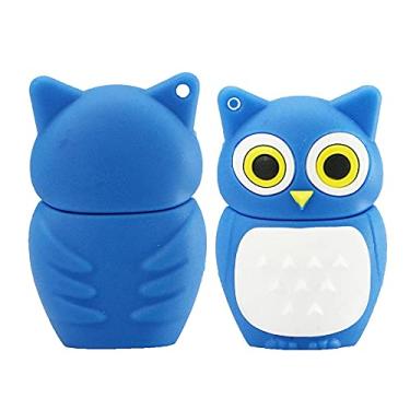 Imagem de Flash Drives USB em forma de coruja de 128 GB, pen drive de memória, pen drives USB Flash Disk Thumb Drive U Disk Drive USB 2.0 Pen Drive PenDrive (azul)