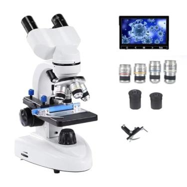 Imagem de Microscópio binocular composto, oculares 30000X, foco ajustável, distância interpupilar, fonte de luz, laboratório para adultos, microscópios biológicos, com display