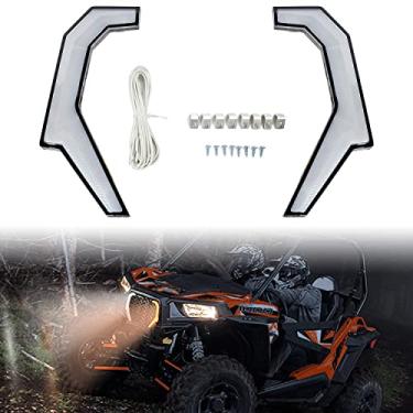 Imagem de Luzes de realce de grade de LED para RZR, SAUTVS luzes dianteiras emblemáticas de acento para lâmpadas de churrasqueira conjunto de luzes de seta para Polaris RZR XP 4 1000 2014-2018 RZR 900 XC 900S