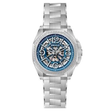 Imagem de OBLVLO Techonology Relógio mecânico de esqueleto para homens, luxuoso, aço inoxidável, 316L, mergulho, automático, à prova d'água, relógios masculinos CAM-SK, CAM-SK-YLSY, Tendência