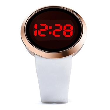 Imagem de Relógio masculino LED de silicone com tela de data à prova d'água para dia e moda masculina relógio calculadora relógios para homens, Branco, One Size, Contemporâneo