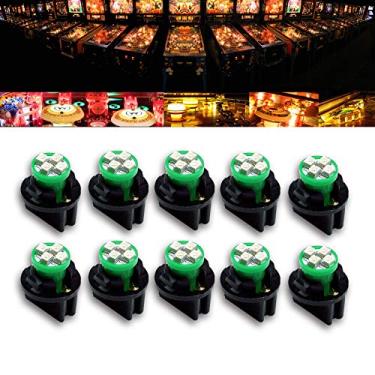 Imagem de PA LED 10PCS #555 T10 LED Pinball Machine Lights 6.3V 4SMD + Bulb Socket Twist Lock Wedge Instrument Base (Green)