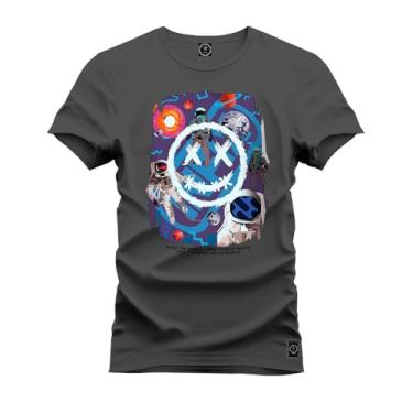 Imagem de Camiseta Confortável Premium Macia Drew Astronauta Grafite M