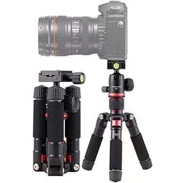 Imagem de Tripé de câmera de mesa, mini tripé portátil de metal, tripé de viagem de alumínio DSLR de 50 cm com cabeça de bola de 360 graus carrega até 6 kg, compatível com Canon, Nikon, Sony