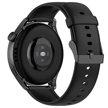 Imagem de MOTONG Para Huawei Watch 3 Pro nova pulseira de substituição 22 mm pulseira de relógio de pulso de substituição para Huawei Watch 3 Pro New/Watch GT2 Pro (silicone preto)