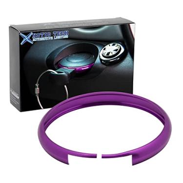 Imagem de x xotic tech Anel de cobertura de chave de controle remoto de liga de alumínio roxo compatível com Mini Cooper JCW R55 R56 R57 R58 R59 R60 R61