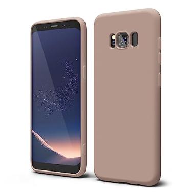 Imagem de oakxco Capa de telefone projetada para Samsung Galaxy S8 com aderência de silicone, capa de telefone de gel de borracha macia para mulheres e meninas bonitas, fina e flexível protetora TPU 5,8 polegadas, marrom