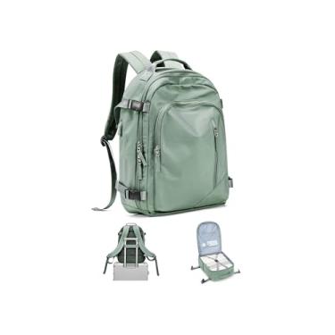 Imagem de Mochila de viagem para mulheres, mochila de viagem aprovada por voo, mochilas casuais bagagem de cabine, Verde, Large, P