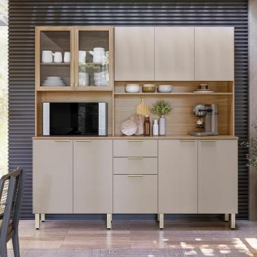 Imagem de Cozinha Compacta 10 Portas 02 Gavetas Amora Amêndola Nude Prime TX Demóbile 