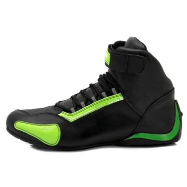 Imagem de Tenis Motociclista Cano alto Couro forro tex espumado 311AATR (Verde-Preto, BR, Adulto, Numérico, 42)