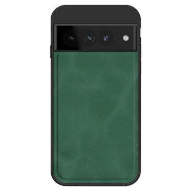 Imagem de LTLMYDAM Capa ultrafina para Google Pixel 8 Pro/8, estilo empresarial, couro, silicone, borda macia, suporta sucção magnética de veículos, verde, 8Pro