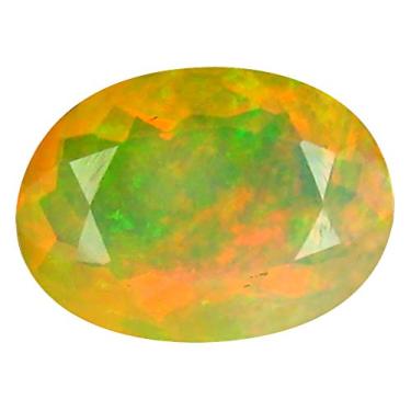 Imagem de 2,24 ct AAA+ Gem de qualidade corte oval (12 x 9 mm) opala arco-íris não aquecida genuína e extraída da pedra preciosa solta da Terra