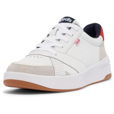 Imagem de Keds Tênis feminino The Court com cadarço, Branco/Couro Vermelho/Camurça, 35