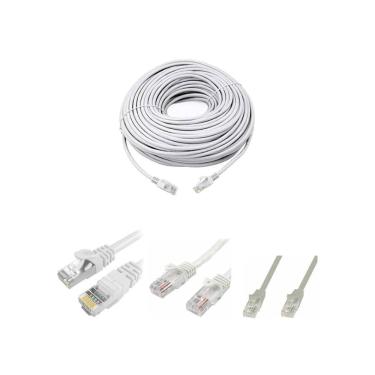 Imagem de Cabo de rede Ethernet Cat6e UTP 15m RJ45 azul/branco