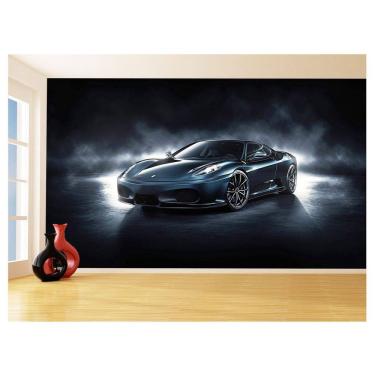 Imagem de Papel De Parede 3D Carro Ferrari Azul Escuro 3,5M Car103