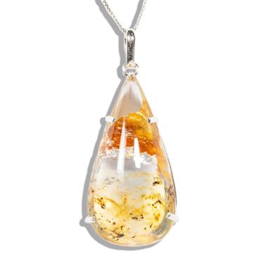 Imagem de Colar Hematoide Com Dendrita 39mm Gota na Garra Prata 950