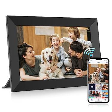 Imagem de MaxAngel Porta-retrato digital 10,1 polegadas WiFi porta-retrato eletrônico 32 GB armazenamento slot para cartão SD desktop IPS tela sensível ao toque HD rotação automática slideshow compartilhar