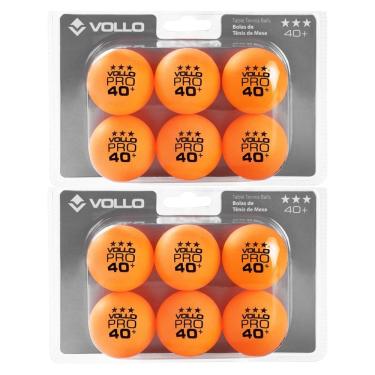 Imagem de Kit com 12 Bolas para Tênis de Mesa Ping Pong 3 Estrelas Profissional Amador Vollo 