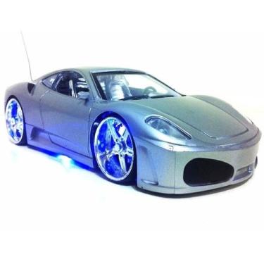 Imagem de Carrinho Controle Remoto Ferrari corrida LEDs - prata