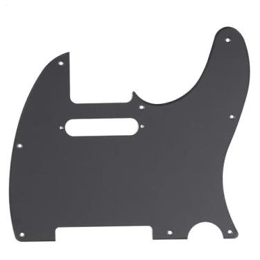 Imagem de Musiclily 8 Furos Escudo Tele Pickguard para Guitarra Fender EUA/Mexicana Made Telecaster Standard Estilo Moderno, 1 Camada Preto Fosco