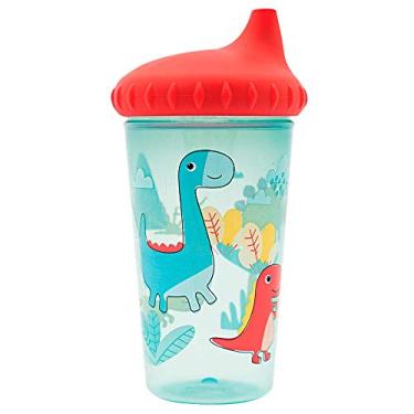 Imagem de Copo Infantil Antivazamento 300ml Colorido Estampado +12 Meses Dinossauro Verde - Baby
