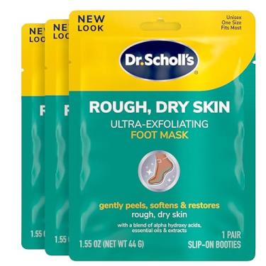 Imagem de Dr. Scholl's Máscara ultra esfoliante de pele áspera e seca, 3 pares de meias hidratantes suavemente descascam e suavizam, com ureia, removedor de calos de pele seca para pés