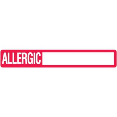 Imagem de Doctor Stuff - File Folder Chart Labels, MAP167, Allergic, Allergy Medical Stickers, White/Red, 6-1/2" x 1", 100 per Box