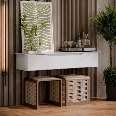 Imagem de Aparador Buffet Suspenso Sala Flow Eros 2 Portas Branco - Rede Móveis