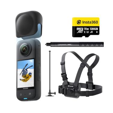 Imagem de Insta360 Kit de neve X3 (nova versão) - Câmera de ação 360 com vídeo HDR ativo 5.7K 360, câmera de lente única 4K, impermeável, estabilização FlowState, tela sensível ao toque de 2,3 polegadas, edição