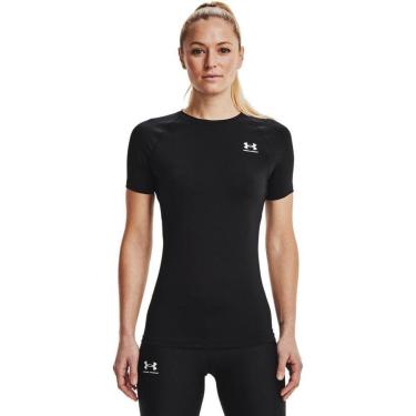 Imagem de Camiseta de Compressão Feminina Under Armour HeatGear Authentics G Preto-Feminino