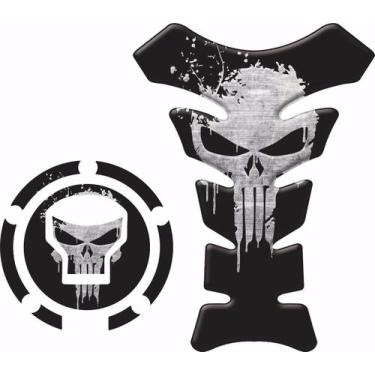 Imagem de Protetor De Tankpad E Bocal Punisher Skull Honda Fan 160cc - Resitank