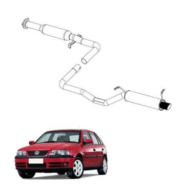 Imagem de Kit Completo Escapamento Gol 1.8 2000 a 2004 Opcional Esport - Pioneir