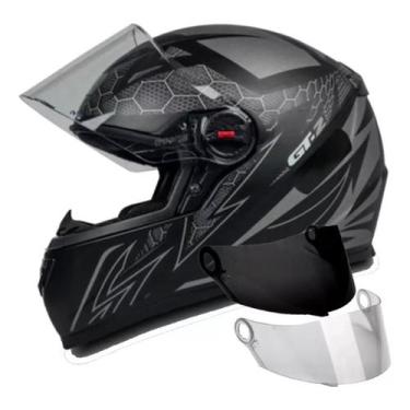 Imagem de Capacete Fw3 Gt2 Preto Fosco Mais 2 Viseiras Extra Cristal e Fumê, 56