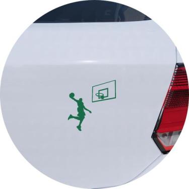 Imagem de Adesivo de Carro Basquete Enterrada de Atleta - Cor Verde - Melhor Ade