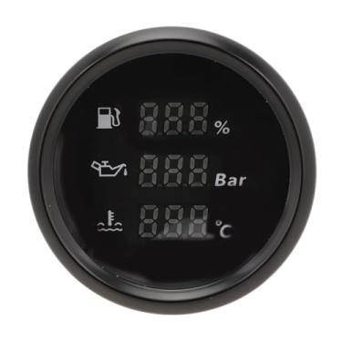 Imagem de Medidor de Barco 52mm, Abs, Display Digital, Nível de óleo, Pressão do óleo, Medidor de Temperatura água Com Luz de Fundo para Iates, Rvs, Caminhões, (Moldura preta com