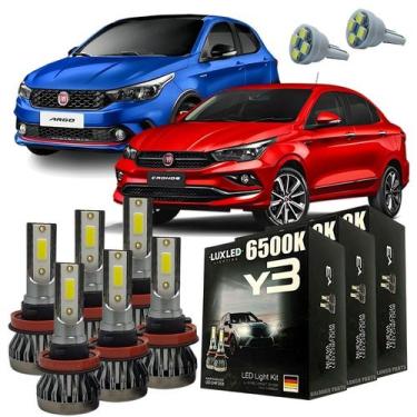 Imagem de Kit Lâmpadas Super Led Y3 Fiat Argo E Cronos + Pingo T10 - LUXLED