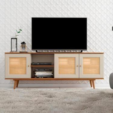 Imagem de Rack para TV 180cm Frentes com Palha Natural 100% MDF - Casa Lar Inco,