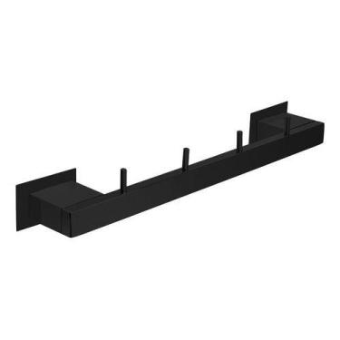 Imagem de Cabideiro C4 Inox Preto Fosco - Kromus Rt0312b