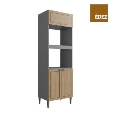 Imagem de Torre Quente Cozinha Modulada Édez Neuf, MDP 3 Portas 2 Nichos - Herva