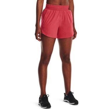 Imagem de Shorts de Treino Feminino Under Armour Flex Woven 3in, Vermelho, GG