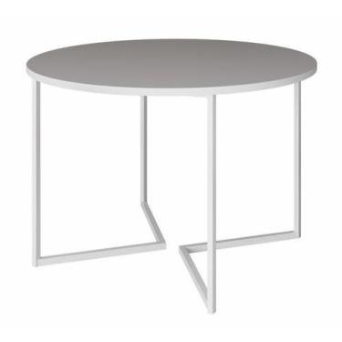 Imagem de Mesa de Jantar Industrial Base De Ferro Branco em  V  Tampo 110 Branco