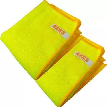 Imagem de Kit com 15 flanela microfibra amarela 40x60cm 360gsm - kers - marca, S