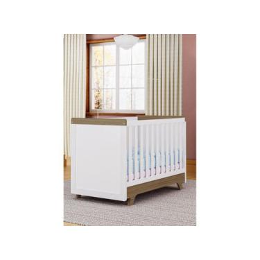 Imagem de Berço Retro Moveis Peroba mini cama americano MDF, Branco Carvalho