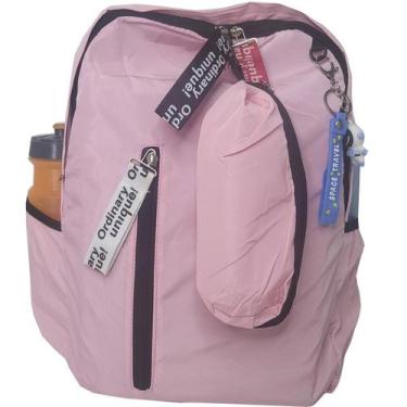 Imagem de Mochila Escolar Feminina Kit Estojo E Chaveiro Rosa Zc8006 - Ello