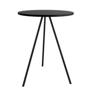 Imagem de Mesa Lateral Gabriela Preta Tampo de Madeira Preto - Up Home