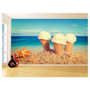 Imagem de Papel De Parede Alimentos Sorvetes Sabores Mar 3,5M Al357 - Você Decor