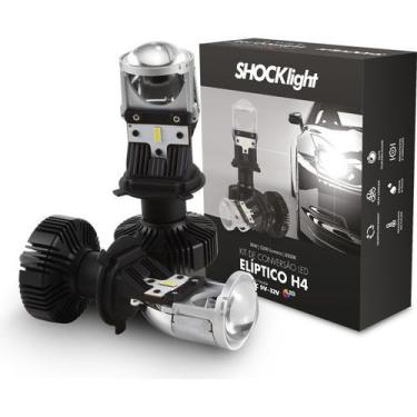 Imagem de Farol Led Lampada H4 Mini Projetor Canhão Facil Instalaçao - SHOCKLIGH