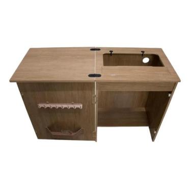 Imagem de Gabinete Avelã Bancada Movel Maq. Costura Reta Pretinha 15C. - Singer,