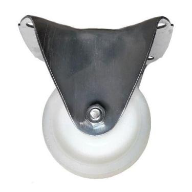 Imagem de Rodizio Fixo 3pol. Nylon Branco Placa 100kg Por Roda - ABCMAIOR